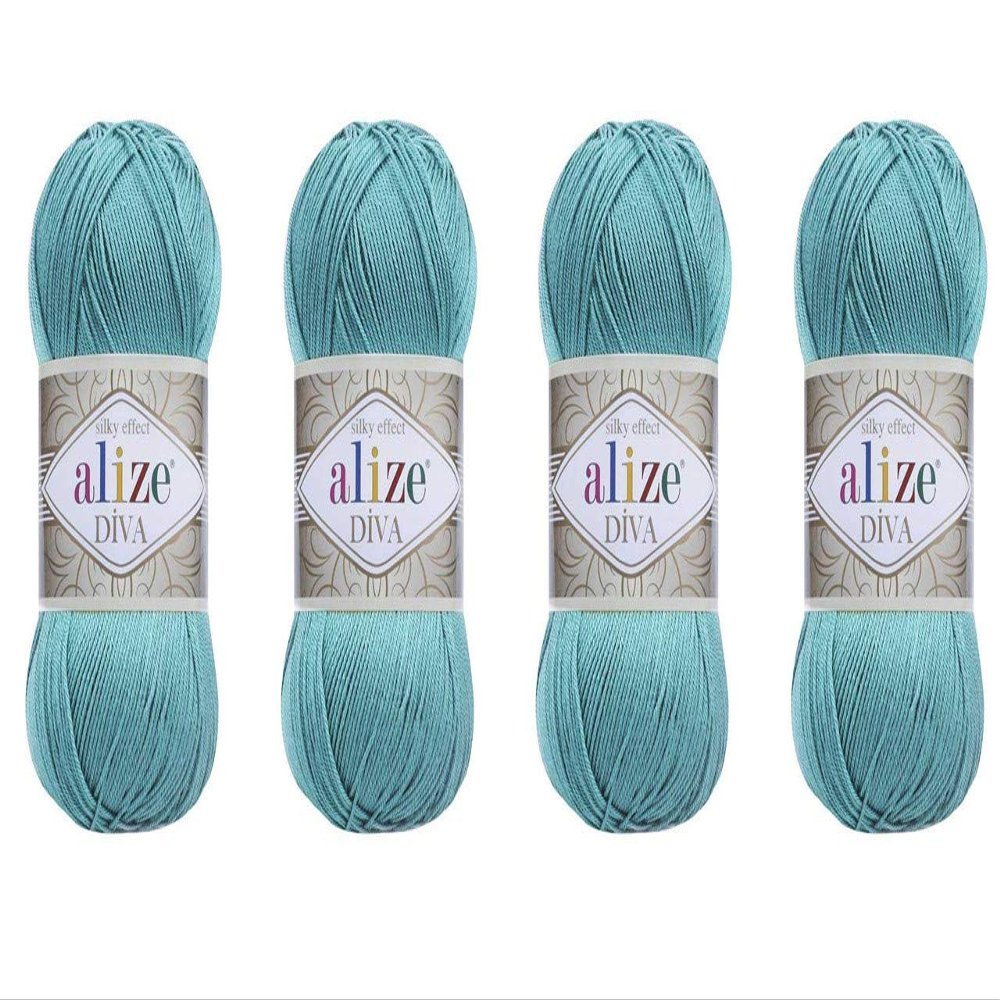 4 Balls Hand Knitting Yarn 100% Microfiber Acrylic Yarn Alize Diva Silk Effect Thread Crochet Art Lace Craft Lot of 4 skeins 400gr 1532yds (376)