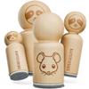 Cute Mouse Face Rubber Stamp for Stamping Crafting Planners - 1-1/4 Inch Large view 1
