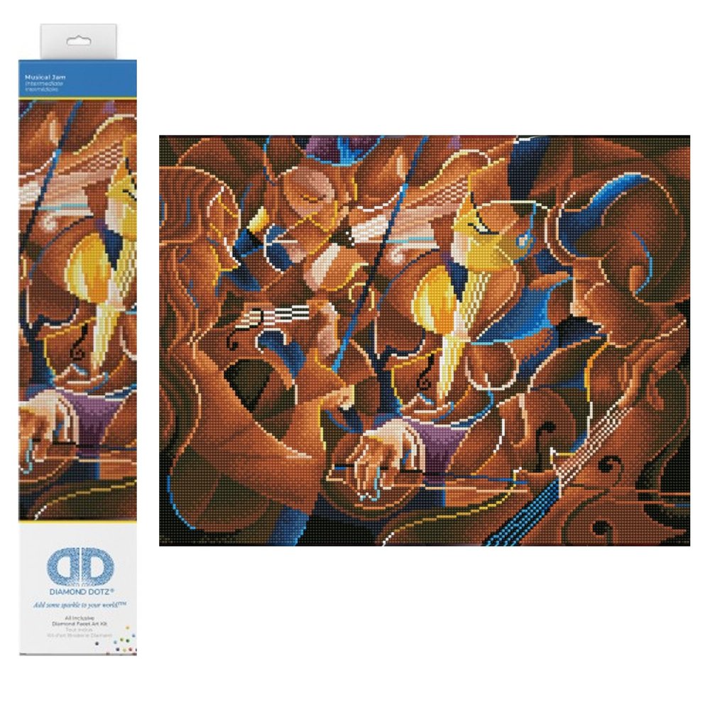 DIAMOND DOTZ Musical Jam Symphony Diamond Painting Kits for Adults - Diamond Art Kits a Relaxing Creative Craft Kit with Dotz Gems 22"x16"