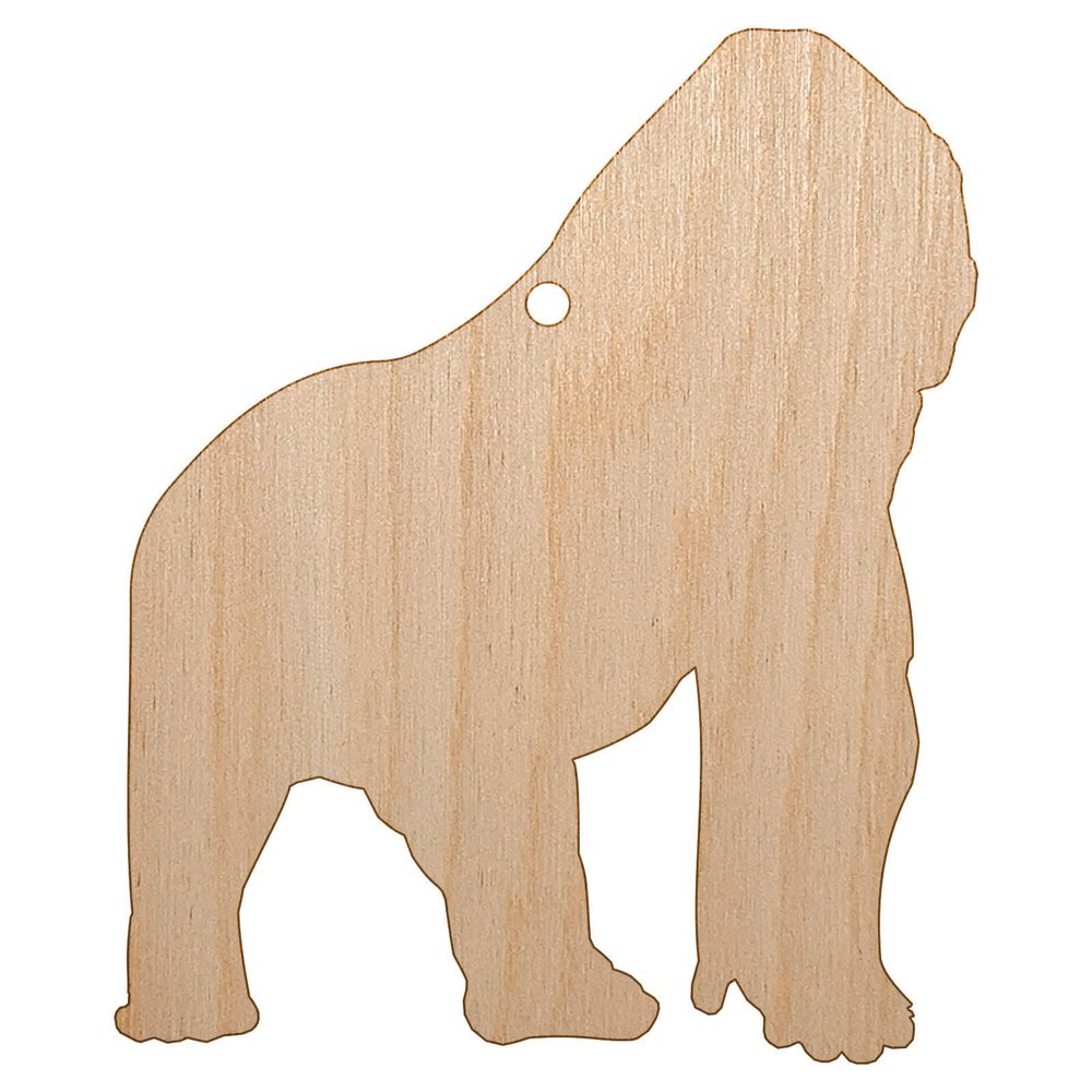 Sniggle Sloth Gorilla Solid Unfinished Craft Wood Holiday Christmas Tree DIY Pre-Drilled Ornament