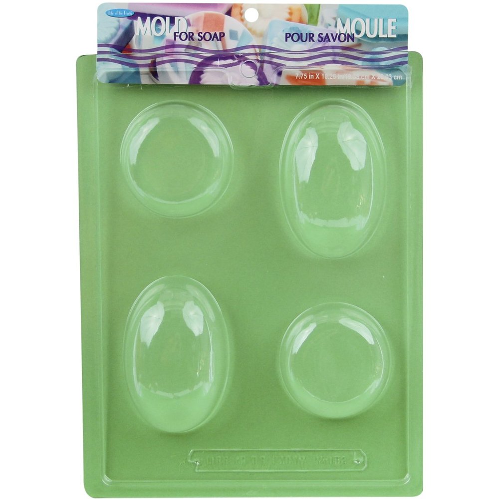 Soap Mold 7.75"X10.25"-4 Cavity - Ovals & Rounds
