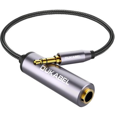 DUKABEL 1/4 to 3.5mm Adapter, 1/4 Inch Female to 1/8inch Male Headphone Adapter, TopSeries 6.35mm to aux Mini Stereo Adapter for Headphone, Guiter, Amp etc. - 30CM/12 inch