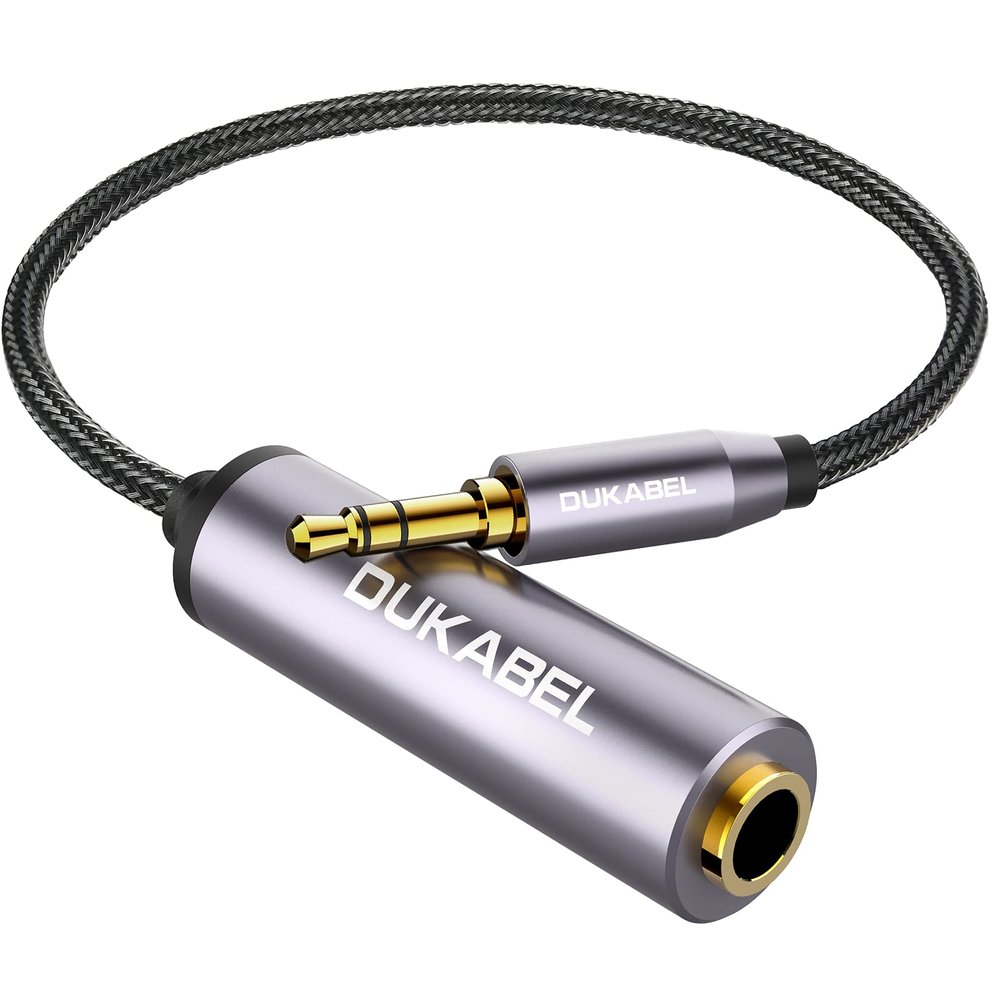 DUKABEL 1/4 to 3.5mm Adapter, 1/4 Inch Female to 1/8inch Male Headphone Adapter, TopSeries 6.35mm to aux Mini Stereo Adapter for Headphone, Guiter, Amp etc. - 30CM/12 inch