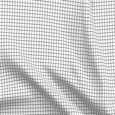 Spoonflower Fabric - Black White Grid Simple Mathematics School Printed on Cotton Poplin Fabric Fat Quarter - Sewing Shirting Quilting Dresses Apparel Crafts