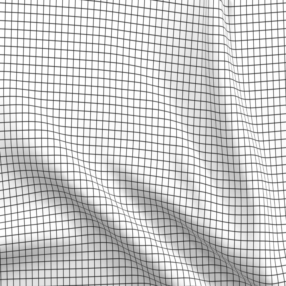 Spoonflower Fabric - Black White Grid Simple Mathematics School Printed on Cotton Poplin Fabric Fat Quarter - Sewing Shirting Quilting Dresses Apparel Crafts