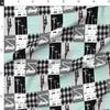 Spoonflower Fabric - Lineman Patchwork Dark Mint Plaid Bucket Truck Little Arrow Power Kids Printed on Organic Cotton Sateen Fabric Fat Quarter - Sewing Quilting Apparel Home Decor view 2