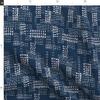 Spoonflower Fabric - Faux Sashiko Indigo Blue Japanese Inspired Geometric Stitching Linear Printed on Organic Cotton Sateen Fabric Fat Quarter - Sewing Quilting Apparel Home Decor view 4