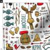 Spoonflower Fabric - Winter Adventure White Bird Moose Fish Alpine Ski Tree Mountains Printed on Organic Cotton Sateen Fabric Fat Quarter - Sewing Quilting Apparel Home Decor view 3