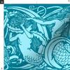 Spoonflower Fabric - Mermaids Large Mermaid Illustration Aqua Printed on Organic Cotton Sateen Fabric Fat Quarter - Sewing Quilting Apparel Home Decor view 3