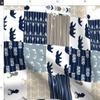Spoonflower Fabric - Rustic Woods Patchwork Woodland Cheater Quilt Navy Bears Bear Deer Printed on Organic Cotton Sateen Fabric Fat Quarter - Sewing Quilting Apparel Home Decor view 4