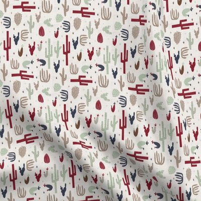 Spoonflower Fabric - Southwest Cactus Succulent Cacti Nature Desert Printed on Organic Cotton Sateen Fabric Fat Quarter - Sewing Quilting Apparel Home Decor