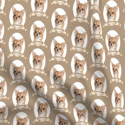 Spoonflower Fabric - Chihuahua Dog Pet Animal Portrait Printed on Organic Cotton Sateen Fabric Fat Quarter - Sewing Quilting Apparel Home Decor