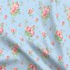 Spoonflower Fabric - Blue Polka Dots Floral Spring Bunnies Rose Roses Flowers Shabby Chic Printed on Organic Cotton Sateen Fabric Fat Quarter - Sewing Quilting Apparel Home Decor view 1