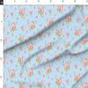 Spoonflower Fabric - Blue Polka Dots Floral Spring Bunnies Rose Roses Flowers Shabby Chic Printed on Organic Cotton Sateen Fabric Fat Quarter - Sewing Quilting Apparel Home Decor view 2