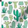 Spoonflower Fabric - Cactus White Botanical Cacti Succulents Southwestern Desert Western Printed on Organic Cotton Sateen Fabric Fat Quarter - Sewing Quilting Apparel Home Decor view 3
