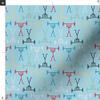 Spoonflower Fabric - Weight Lifting Fitness Sports Athletic Rainbow Blue Printed on Organic Cotton Sateen Fabric Fat Quarter - Sewing Quilting Apparel Home Decor view 3
