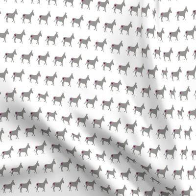 Spoonflower Fabric - Love White Donkey Heart Girly Pretty Cute Printed on Organic Cotton Sateen Fabric Fat Quarter - Sewing Quilting Apparel Home Decor