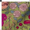 Spoonflower Fabric - Winter Garden Flowers Floral Roses Peonies Birds Nature Printed on Organic Cotton Sateen Fabric Fat Quarter - Sewing Quilting Apparel Home Decor view 3