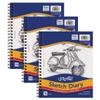 UCREATE Sketch Diary, Medium Weight, 11" x 9", 70 Sheets, Pack of 3 view 1