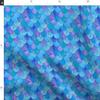 Fabric Blue Mermaid Scales Scale Pattern Fish Watercolor Summer Beach Printed on Satin Fabric Fat Quarter - Sewing Lining Apparel Fashion Blankets Decor view 4