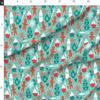 Spoonflower Fabric - Gingerbread Christmas Treats Cookie Cupcake Candy Sweets Aqua Baking Printed on Minky Fabric Fat Quarter - Sewing Baby Blankets Quilt Backing Plush view 2