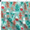 Spoonflower Fabric - Gingerbread Christmas Treats Cookie Cupcake Candy Sweets Aqua Baking Printed on Minky Fabric Fat Quarter - Sewing Baby Blankets Quilt Backing Plush view 4