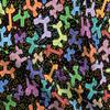 Spoonflower Fabric - Balloon Black Balloons Dogs Animals Colorful Printed on Minky Fabric Fat Quarter - Sewing Baby Blankets Quilt Backing Plush view 1