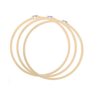 Seekee 3 Pack Embroidery Frame - 6 inch Natural Hoop Without Burr, Stainless Steel Screw - Bamboo Embroidery Hoop for Cross-Stitch, Hand Embroidery
