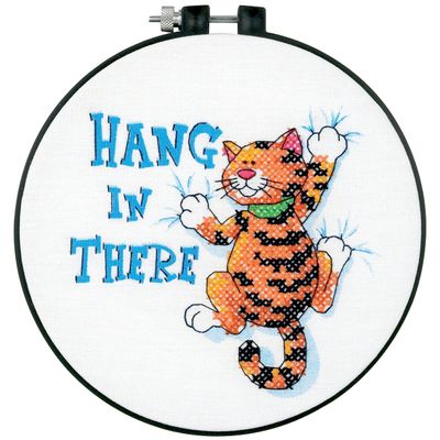 Dimensions Learn-A-Craft Stamped Cross Stitch Kit 6" Round-Hang in There