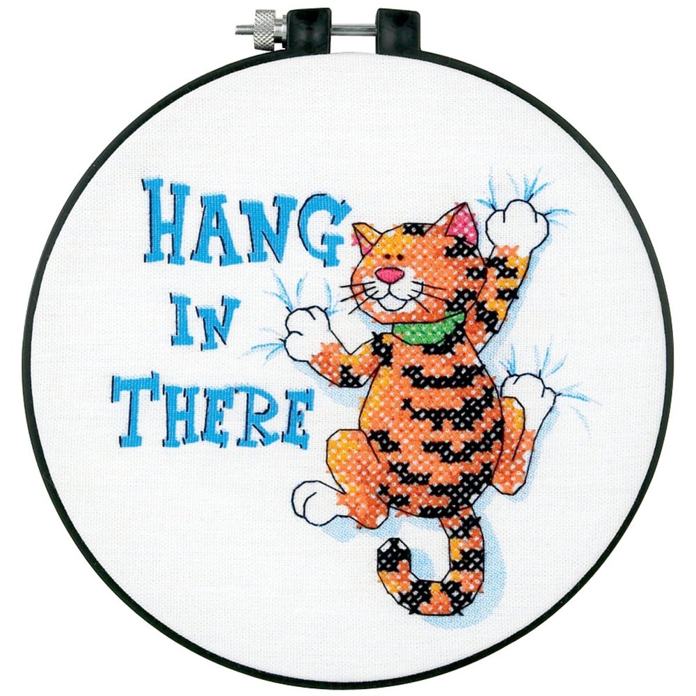 Dimensions Learn-A-Craft Stamped Cross Stitch Kit 6" Round-Hang in There