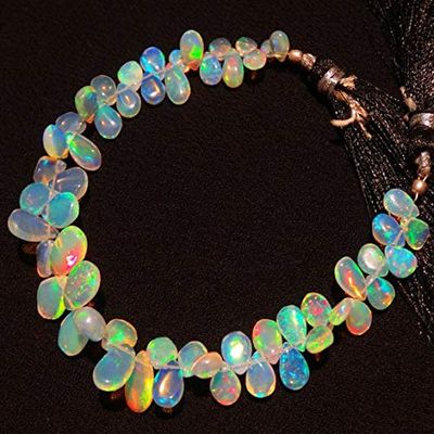 LKBEADS 1 Strand Natural Ethiopian Welo Opal Rare Pear Shape Briolettes 4x6 to 6x10MM 6 Inch Code-HIGH-11519