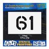 Pavement Stencils - 12 inch Double Number 2-Digit Stencil - (61) - 12" x 15" x 1/16" (63 mil) - Light-Duty view 1