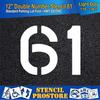 Pavement Stencils - 12 inch Double Number 2-Digit Stencil - (61) - 12" x 15" x 1/16" (63 mil) - Light-Duty view 3