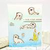 Cute Otter and Mini Fish Clear Stamps for Card Making DIY Scrapbooking Embossing Stencil Paper Crafts Cards Photo Album Decor Soft Rubber Words Stamp Have an Otterly Great Birthday view 2