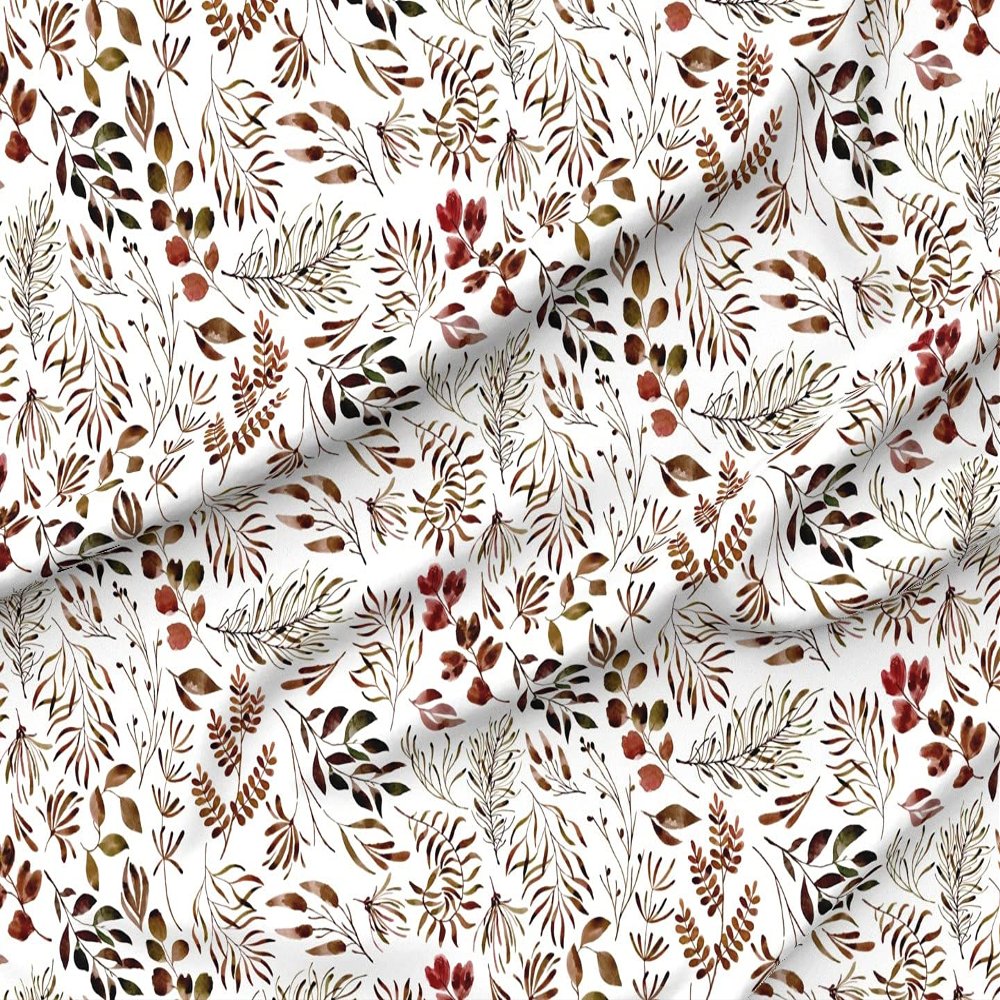 Spoonflower Fabric - Autumn Fall Leaves Nature Botanical Prints Printed on Minky Fabric by The Yard - Sewing Baby Blankets Quilt Backing Plush