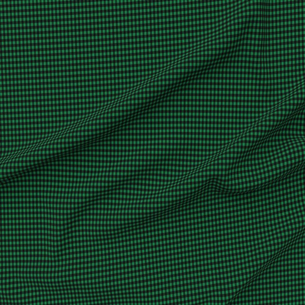 Spoonflower Fabric - Christmas Buffalo Plaid Check Green and Black Winter Small Scale Printed on Petal Signature Cotton Fabric by The Yard - Sewing Quilting Apparel Crafts Decor
