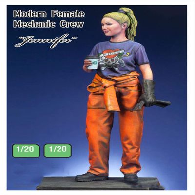XINGCHANG Assembly Unpainted Scale 1/20 Modern Female Mechanic Crew 85Mm Historical Toy Resin Model Miniature Kit