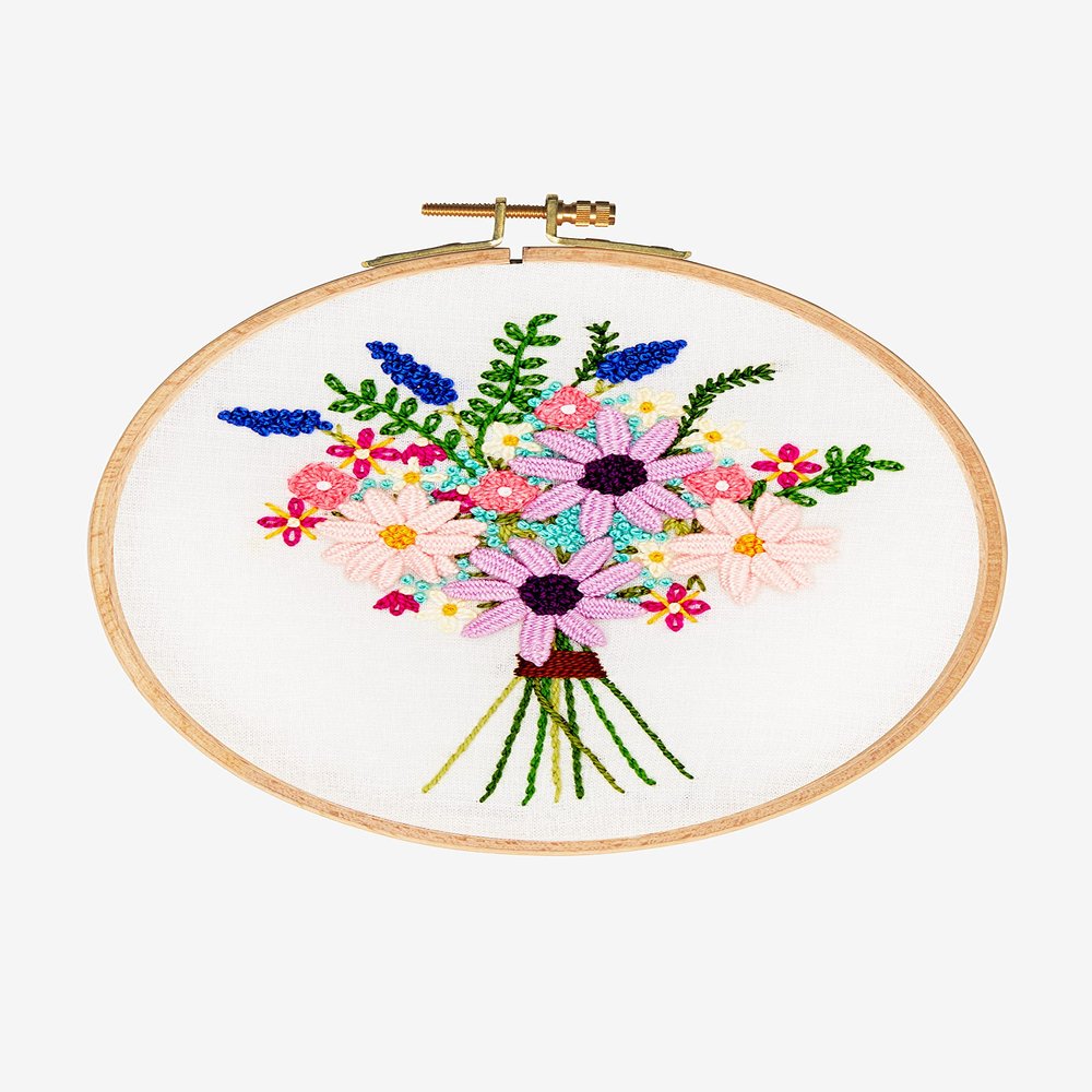 DMC Cosmos Bouqet Embroidery Kit
