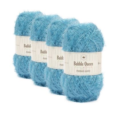 Brandyarn Bubble Queen Colorful Scrubber Yarns Dish Washing for Crochet Made in South Korea 4PCS Denim Color