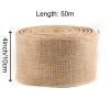 ZOENHOU 4 Inch Wide Fabric Burlap Ribbon, 54 Yards Brown Ribbon for Christmas, Arts, Crafts, Gift Wrapping, Wedding Events, Party and Home Decor view 2