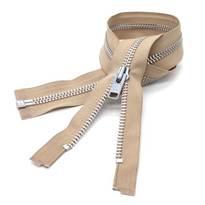 YKK #10 10 Inch to 36 Inch Aluminum Separating Jacket Zipper Extra Heavy Duty Metal Zippers for Sewing Coats Crafts (Beige - 573, 26 Inches)