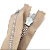 YKK #10 10 Inch to 36 Inch Aluminum Separating Jacket Zipper Extra Heavy Duty Metal Zippers for Sewing Coats Crafts (Beige - 573, 26 Inches) view 4
