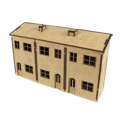 War World Scenics Scratch Aid Buildings Low Relief Triple House Front x 1 Railway Modelling Realistic Model Laser Cut MDF OO/HO Gauge Scale Diorama Railroad