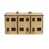 War World Scenics Scratch Aid Buildings Low Relief Triple House Front x 1 Railway Modelling Realistic Model Laser Cut MDF OO/HO Gauge Scale Diorama Railroad view 2