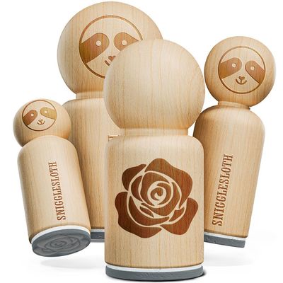 Rose Flower Solid Rubber Stamp for Stamping Crafting Planners - 1 Inch Medium
