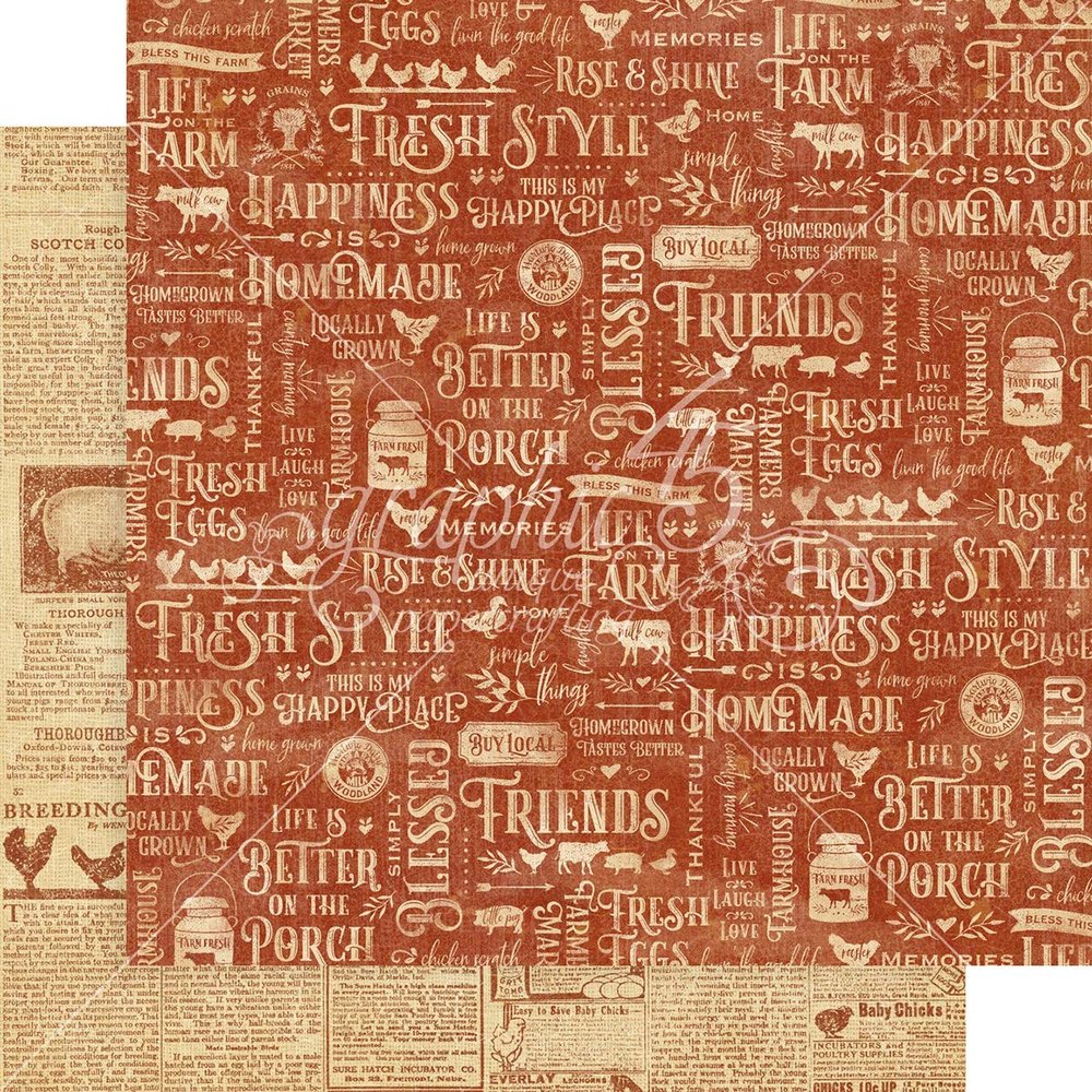 Farmhouse Double-Sided Cardstock 12"X12"-Fresh Style