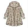 Andongnywell Ladies Button Plush Tops Hooded Loose Cardigan Women's Jacket Solid Color Pullover Tunic Tops (Leopard 1,5X-Large) view 1