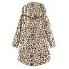 Andongnywell Ladies Button Plush Tops Hooded Loose Cardigan Women's Jacket Solid Color Pullover Tunic Tops (Leopard 1,5X-Large) view 2