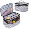 Luxja Double-Layer Sewing Accessories Organizer, Sewing Supplies Organizer for Needles, Thread, Scissors, Measuring Tape and Other Sewing Tools, Large/Polka Dots view 1