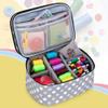 Luxja Double-Layer Sewing Accessories Organizer, Sewing Supplies Organizer for Needles, Thread, Scissors, Measuring Tape and Other Sewing Tools, Large/Polka Dots view 3